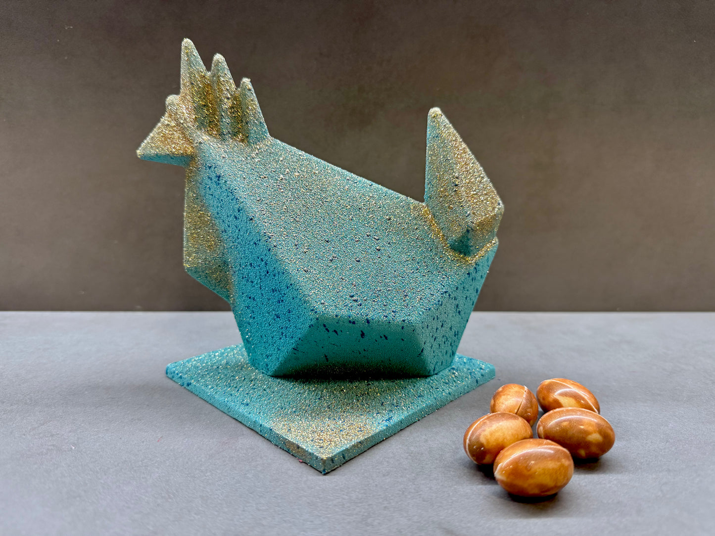 GALLINA ORIGAMI TURQUESA