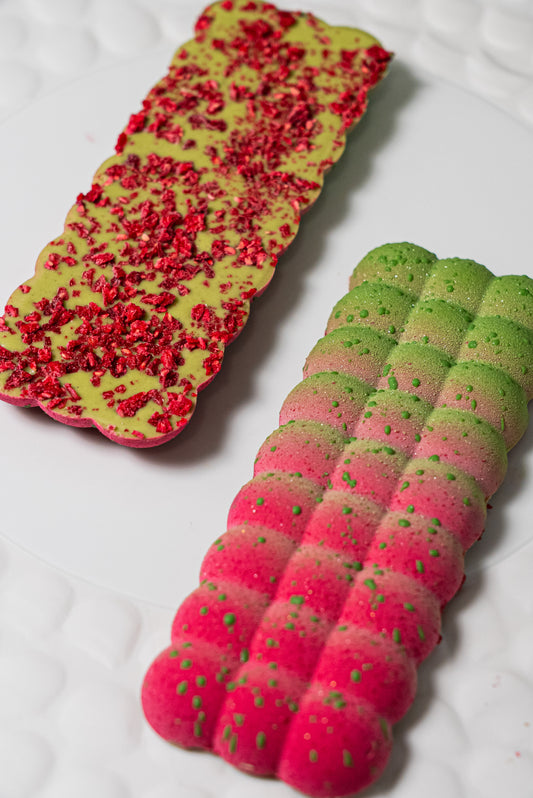 PISTACHO Y FRAMBUESA TABLETAS